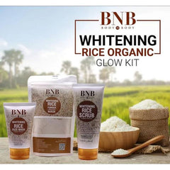 BNB Rice Extract Bright & Glow Facial Kit – Face Wash, Scrub & Mask (Set of 3)
