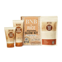 BNB Rice Extract Bright & Glow Facial Kit – Face Wash, Scrub & Mask (Set of 3)