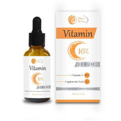 Gluta White Vitamin C Serum 16% – Brightening & Anti-Aging Face Serum for Dark Spots, Wrinkles & Glowing Skin (30ml)