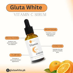 Gluta White Vitamin C Serum 16% – Brightening & Anti-Aging Face Serum for Dark Spots, Wrinkles & Glowing Skin (30ml)